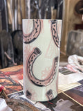 Ceramic Equestrian Tall Vase - Horseshoes & Show Ribbons