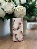 Ceramic Equestrian Tall Vase - Horseshoes & Show Ribbons