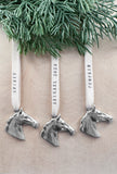 Personalized Pewter Equestrian Thoroughbred Ornament