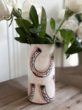 Ceramic Equestrian Tall Vase - Horseshoes & Show Ribbons