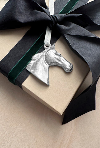 Pewter Equestrian Thoroughbred Ornament