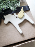 Ceramic Dala Horse Ornament with Angel Wing