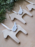 Ceramic Dala Horse Ornament with Angel Wing