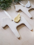 Ceramic Dala Horse Ornament with Angel Wing