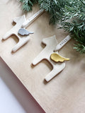 Personalized Ceramic Dala Horse Ornament with Angel Wing