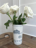 Ceramic Hand-Etched Equestrian Everyday Tall Vase