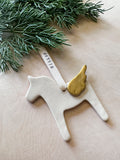 Personalized Ceramic Dala Horse Ornament with Angel Wing